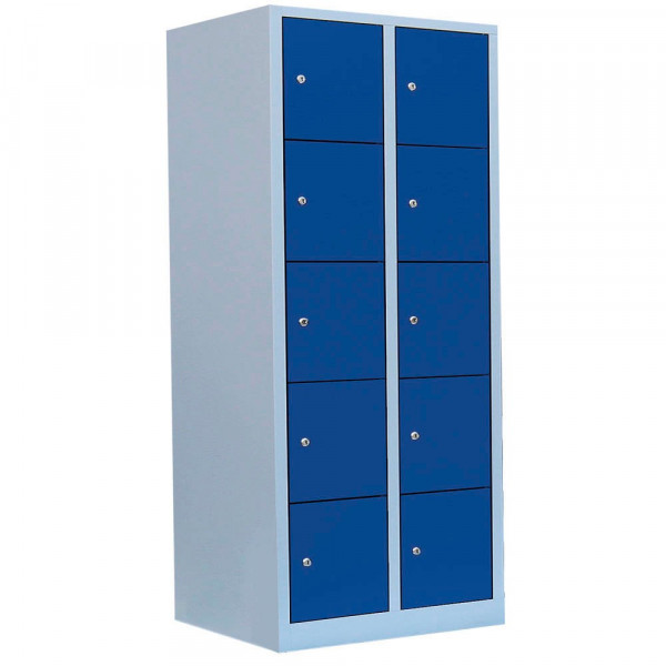 4061815519855 - Schließfachschrank 523521 Metall 2 Abteile mit 10 Fächern abschließbar 80x180cm (BxH) blau 4061815519855 LÜLLMANN 4061815519855 - Schließfachschrank 523521 Metall 2 Abteile mit 10 Fächern abschließbar 80x180cm (BxH) blau 4061815519855 LÜLLMANN