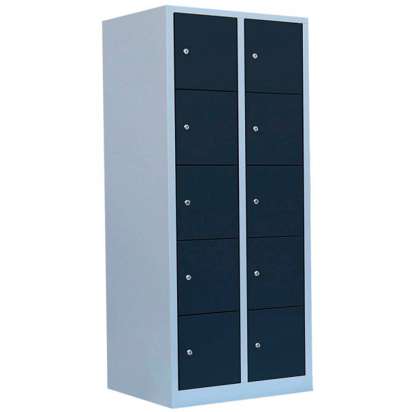 4061815519886 - Schließfachschrank 523528 Metall 2 Abteile mit 10 Fächern abschließbar 80x180cm (BxH) anthrazit 4061815519886 LÜLLMANN 4061815519886 - Schließfachschrank 523528 Metall 2 Abteile mit 10 Fächern abschließbar 80x180cm (BxH) anthrazit 4061815519886 LÜLLMANN