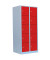 Schließfachschrank 523524, Metall, 2 Abteile mit 10 Fächern, abschließbar, 80x180cm (BxH), rot