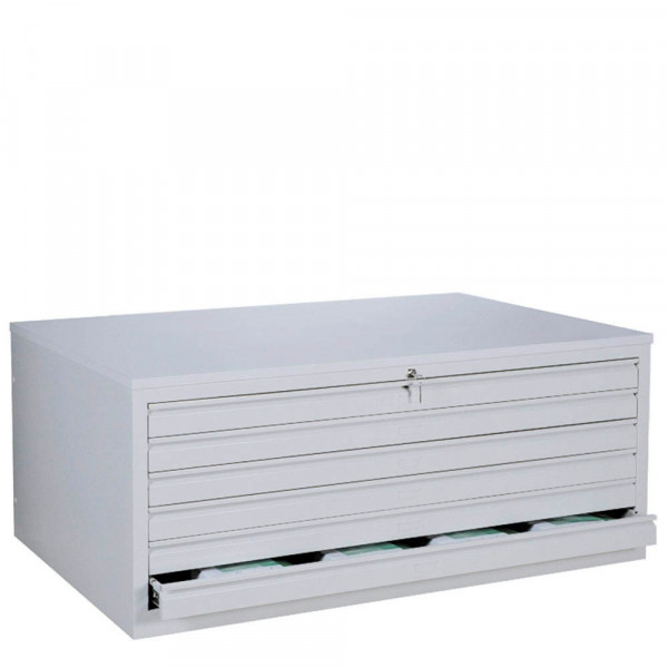 4061815525948 - Planschrank 565310 Stahl abschließbar 6 Schubladen A0 1405 x 605 x 955 cm lichtgrau 4061815525948 LÜLLMANN