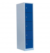 Schließfachschrank 523511, Metall, 1 Abteil mit 5 Fächern, abschließbar, 41,5x180cm (BxH), blau