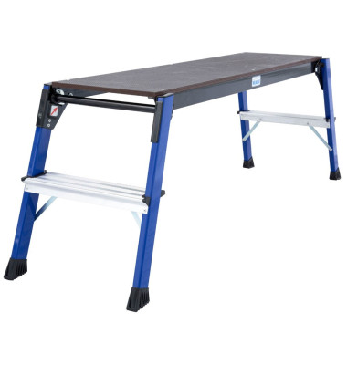 Aluminium Arbeitsplattform Arbeitshöhe (max.): 2.5 m Krause MONTO® StepTop® 130099 Blau, Schwarz