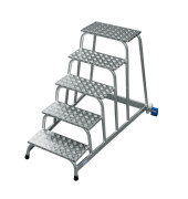 Aluminium Montagetritt  Arbeitshöhe (max.): 3.00 m Krause  805058 Silber 12 kg
