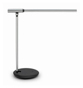 LED-Schreibtischlampe MAULrubia, silber/schwarz, mit Standfuß, dimmbar