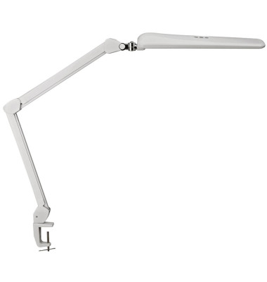 Schreibtischlampe MAULcraft 82053, LED, dimmbar, mit Tischklemme, weiß