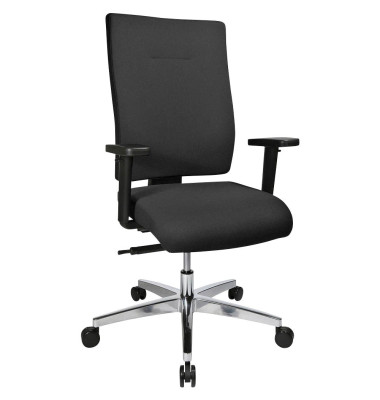 B&uuml;rostuhl Profi Star 15 High, schwarz / silber, mit Armlehnen, bis 110kg, ohne Kopfst&uuml;tze