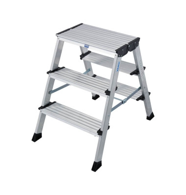 Aluminium Doppel-Klapptritt klappbar Arbeitshöhe (max.): 2.65 m Krause MONTO Treppo 126030 Silber Aluminium Doppel-Klapptritt klappbar Arbeitshöhe (max.): 2.65 m Krause MONTO Treppo 126030 Silber
