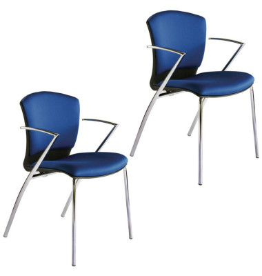 Besucherstühle blau Kunstleder