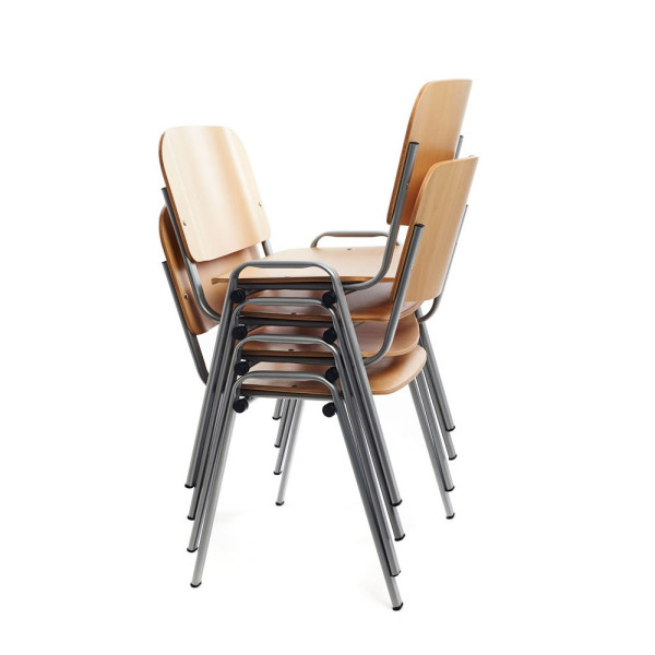 8427951974211 - Besucherstuhl Natural buche   chrom ohne Armlehnen 4-Fuß-Gestell 8427951974211 4 Stück