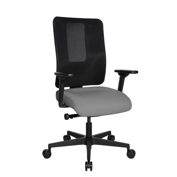 4014296750828 - Bürostuhl Sitness Open X (N) Deluxe hellgrau   schwarz mit Armlehnen bis 110kg 4014296750828 Topstar