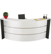 Empfangstheke BARI wei&szlig; gebogen 257,5x122,5cm 