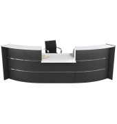 Empfangstheke BARI anthrazit/wei&szlig; gebogen 357,5x122,5x112cm 