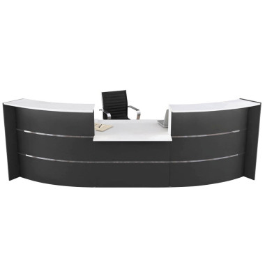 Empfangstheke BARI anthrazit/wei&szlig; gebogen 357,5x122,5x112cm 