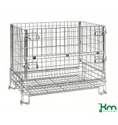 Palettenrahmen & Palettencontainer KM079119, Gitterbox, 800x1200x980mm (BxLxH), bis 1000kg belastbar, verzinkt