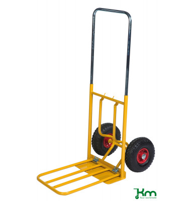 Karren KM102PF, Gep&auml;ck- & Sackkarre, 430x800x1150mm (BxLxH), bis 150kg belastbar, pannensichere R&auml;der, gelb