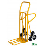 Karren KM107, Gepäck- & Sackkarre, 510x870x1225mm (BxLxH), bis 200kg belastbar, Vollgummiräder 160x30mm, gelb