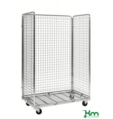 Rollcontainer verzinkt bis 400 kg 2 Lenk- und 2 Bockrollen 1150x665x1790mm KM1091 Rollcontainer verzinkt bis 400 kg 2 Lenk- und 2 Bockrollen 1150x665x1790mm KM1091