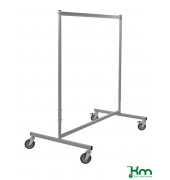 KM113500, Kleiderst&auml;nderwagen, 710x1180x1830mm (BxLxH), bis 75kg belastbar, 4 Lenkrollen, 2 davon mit Bremse, grau