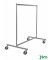 KM113500, Kleiderst&auml;nderwagen, 710x1180x1830mm (BxLxH), bis 75kg belastbar, 4 Lenkrollen, 2 davon mit Bremse, grau