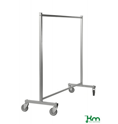 Kleiderst&auml;nderwagen, 600x1700x1690mm (BxLxH), bis 150kg belastbar, 4 Lenkrollen, grau, KM113700