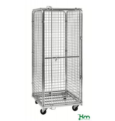 Rollcontainer verzinkt bis 400 kg 2 Bockrollen 2 Lenkrollen 720x830x1840mm KM1200 Rollcontainer verzinkt bis 400 kg 2 Bockrollen 2 Lenkrollen 720x830x1840mm KM1200