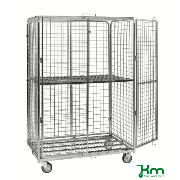 7350050353209 - Rollcontainer KM120510 Sicherheitscontainer 800x1200x1870mm (BxLxH) bis 600kg belastbar 2 Bockrollen 2 Lenkrollen verzinkt 7350050353209 - Rollcontainer KM120510 Sicherheitscontainer 800x1200x1870mm (BxLxH) bis 600kg belastbar 2 Bockrollen 2 Lenkrollen verzinkt