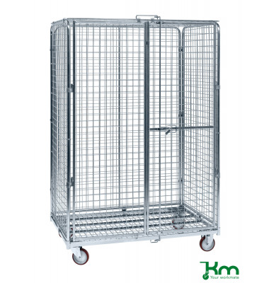 Rollcontainer verzinkt bis 600 kg 2 Lenk- und 2 Bockrollen  1200x800x1870mm KM120510B