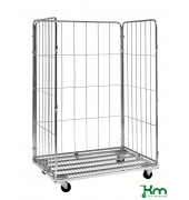 Rollcontainer KM120801803, Rollcontainer 3 Seiten, 800x1200x1800mm (BxLxH), bis 400kg belastbar, 2 Bockrollen, 2 Lenkrollen, ver