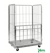 Rollcontainer KM120801804, Rollcontainer 4 Seiten, 800x1200x1800mm (BxLxH), bis 400kg belastbar, 2 Lenk- und 2 Bockrollen, verzi
