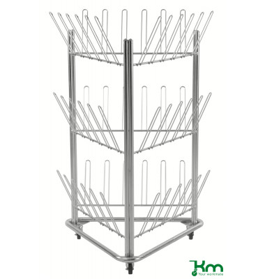 Trockenwagen verzinkt bis 25 kg 3 Lenkrollen 1 davon mit Bremse 780x714x1192mm KM125077-O