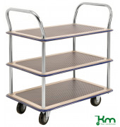Tischwagen elektrolytisch verzinkt bis 220 kg 2 Lenk- und 2 Bockrollen  810x490x870mm KM130-HL