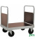 Plattformwagen Serie 100 KM133-3B, 800x1200mm (BxL gesamt), bis 800kg belastbar, 2 Bockrollen, 2 Lenkrollen, mit Bremse, silber