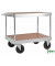 Plattformwagen Serie 100 KM137-1B, 600x1035mm (BxL gesamt), bis 800kg belastbar, 2 Bockrollen, 2 Lenkrollen, mit Bremse, silber