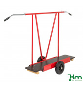 Scheibenwagen KM142654-R, Plattenwagen, 540x1707x1122mm (BxLxH), bis 200kg belastbar, Vollgummiräder 250mm, rot