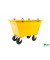 Müllsackständer gelb bis 400 kg 2 Bockrollen 2 Lenkrollen 1220x580x790mm KM143025-L
