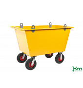 Müllsackständer KM143275-L, Abfallwagen 400 Liter, 740x1390x930mm (BxLxH), bis 400kg belastbar, 2 Bockrollen, 2 Lenkrollen, ge