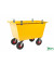 Müllsackständer gelb bis 400 kg 2 Bockrollen 2 Lenkrollen 1390x740x930mm KM143275-L
