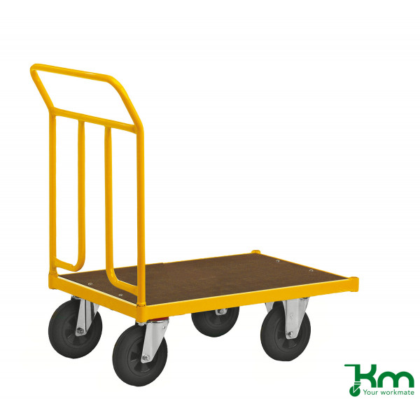 7350050352820 - Plattformwagen pulverbeschichtet mit Ladefläche 700x454mm aus mdf Schiebebügel und Gummibereifung ohne Bremse - Kongamek 7350050352820 - Plattformwagen pulverbeschichtet mit Ladefläche 700x454mm aus mdf Schiebebügel und Gummibereifung ohne Bremse - Kongamek
