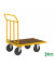 Plattformwagen Serie 144 KM144400B, 500x836mm (BxL gesamt), bis 400 kg belastbar, 2 Bockrollen, 2 Lenkrollen, mit Bremse, gelb