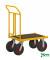 Plattformwagen Serie 144 KM144450, 500x836mm (BxL gesamt), bis 400 kg belastbar, 2 Bockrollen, 2 Lenkrollen, gelb