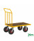 Plattformwagen Serie 144 KM144550, 600x1086mm (BxL gesamt), bis 400 kg belastbar, 2 Bockrollen, 2 Lenkrollen, gelb