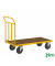 Plattformwagen Serie 144 KM144600, 650x1336mm (BxL gesamt), bis 400 kg belastbar, 2 Bockrollen, 2 Lenkrollen, gelb