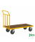 Plattformwagen Serie 144 KM144600B, 650x1336mm (BxL gesamt), bis 400 kg belastbar, 2 Bockrollen, 2 Lenkrollen, mit Bremse, gelb