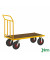 Plattformwagen Serie 144 KM144650, 650x1336mm (BxL gesamt), bis 400 kg belastbar, 2 Bockrollen, 2 Lenkrollen, gelb