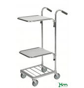 Bürowagen KM153-HHB, Mini-Transportwagen, 2 Böden, 385x660x1090mm (BxLxH), bis 35kg belastbar, 4 Lenkrollen, 2 davon mit Brems
