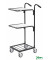 Bürowagen schwarz bis 35 kg 4 Lenkrollen 2 davon mit Bremse 660x385x1090mm KM153-HHBS
