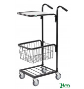 Bürowagen KM153-HTS, Mini-Transportwagen, 385x660x1090mm (BxLxH), bis 35kg belastbar, 4 Lenkrollen, schwarz