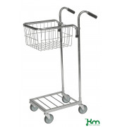 Bürowagen KM153-TB, Mini-Transportwagen, 385x660x1090mm (BxLxH), bis 35kg belastbar, 4 Lenkrollen, 2 davon mit Bremse, verzinkt