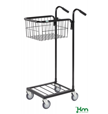 Bürowagen schwarz bis 35 kg 4 Lenkrollen 660x385x1090mm KM153-TS