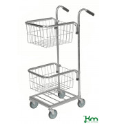 Bürowagen KM153-TT, Mini-Transportwagen, 385x660x1090mm (BxLxH), bis 35kg belastbar, 4 Lenkrollen, verzinkt